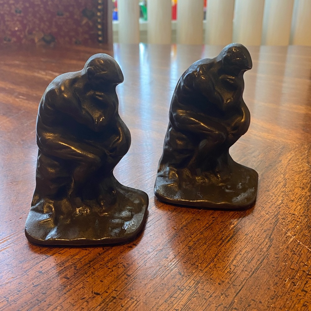 2 Vintage Thinking Men Book Ends
